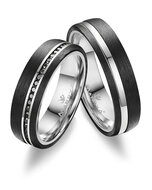Demo-Trouwringen Carbon &amp; Witgoud model 2192 | Stel uw eigen set samen
