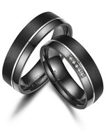 Demo-Trouwringen Zwart Titanium model 1070 | Stel uw eigen set samen