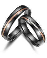 Demo-Trouwringen Zwart Titanium model 1059 | Stel uw eigen set samen