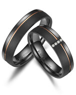Demo-Trouwringen Zwart Titanium model 1049 | Stel uw eigen set samen