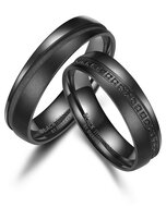 Demo-Trouwringen Zwart Titanium model 1089 | Stel uw eigen set samen