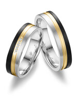 Demo-Trouwringen Carbon & Geelgoud Witgoud model 2134 | Stel uw eigen set samen
