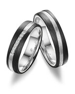 Demo-Trouwringen Carbon & Witgoud model 2172 | Stel uw eigen set samen