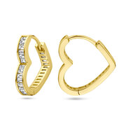 Klapoorbellen hart zirkonia gold plated model HS