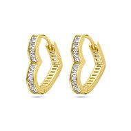 Klapoorbellen hart zirkonia gold plated model HS