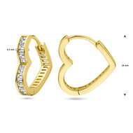 Klapoorbellen hart zirkonia gold plated model HS