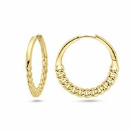 Klapoorringen schakelmotief gold plated model AA