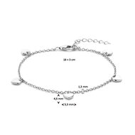Armband 925 zilver 5 hartjes verstelbaar model BS