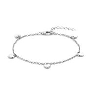 Armband 925 zilver 5 hartjes verstelbaar model BS