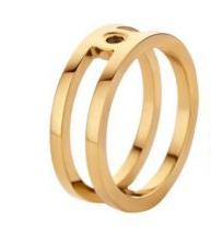 Melano Twisted goudkleur ring in maat 48= 15,25 mm.