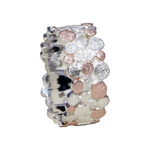 Ring bicolor 925 zilver & rosé plated model 21 C