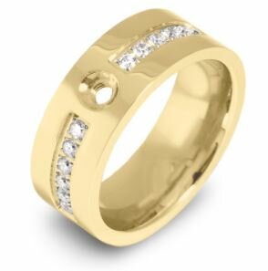 Melano Twisted ring goudkleur breed 8 mm.