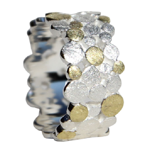 Ring bicolor zilver en verguld model 22 C