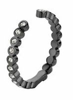 Melano zwarte tussenring Tina mét zirkonia steentjes