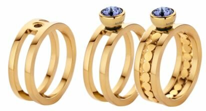 Melano Twisted ring mét gratis tussenring in maat 48 = 15.25 mm.