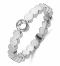 Melano Twisted ring zilverkleur mét gratis steentje