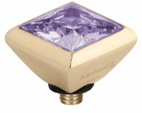 Melano Twisted Vierkant Steentje Goudkleur 6 mm.