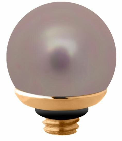 Melano Twisted Grijs Steentje Goudkleur 6 mm.