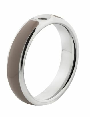 Melano Twisted ring taupe in maat 58 = 18.50 mm.