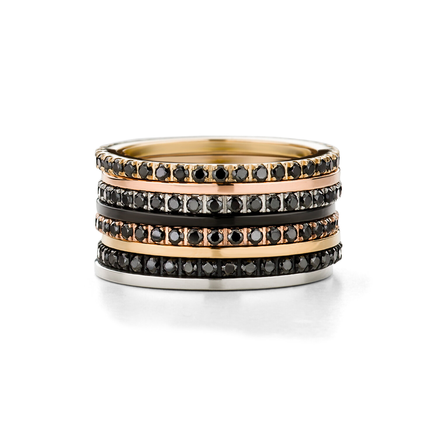 Melano set ringen bestaande uit 8 losse ringen in maat 54 = 17.25 mm.