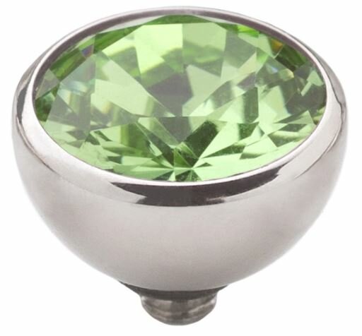 Melano Twisted steentje Zilverkleur 6 mm.