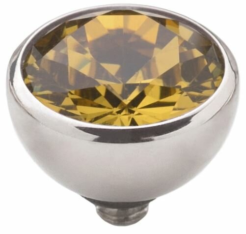 Melano Twisted steentje Zilverkleur 6 mm.