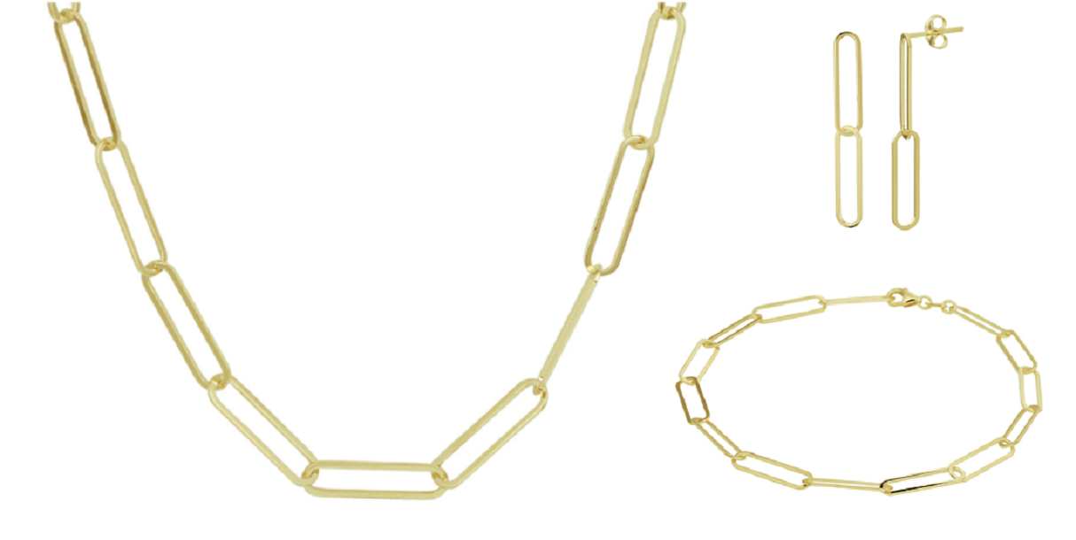 Bruiddsieraden set 14 karaat goud paperclip