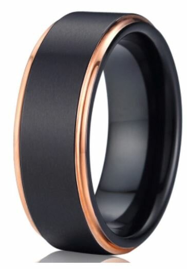 Ring zwart-rosé wolfraamcarbide model 1