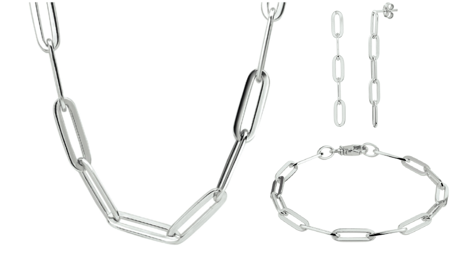 Bruidssieraden set 925 zilver paperclip