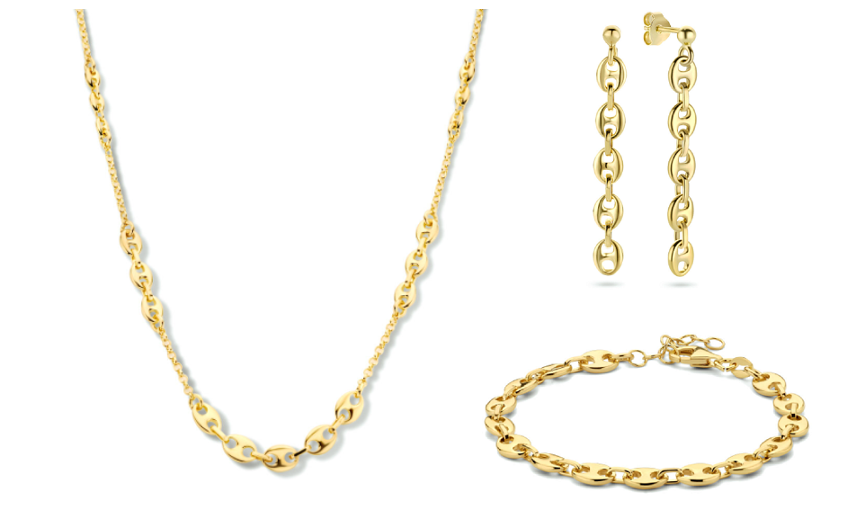 Bruidssieraden set gold plated koffieboon