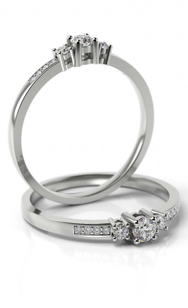 Aanzoeks verlovingsring 14 karaat witgoud met diamant model 07