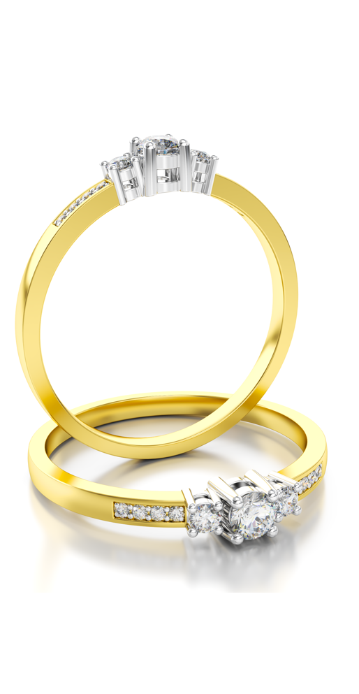 Aanzoeks verlovingsring 14 karaat geelgoud met diamant 07