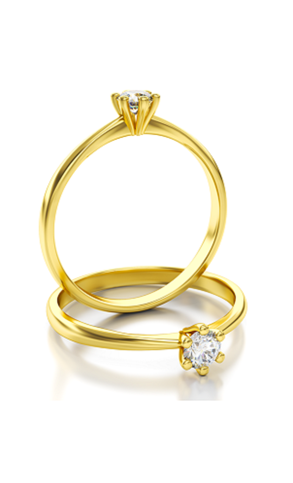 Aanzoeksring verlovingsring 14 karaat geelgoud met diamant model 01