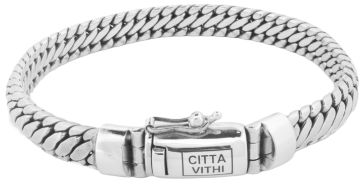Zilveren ambachtelijke CITTA VITHI Buddha armband model 3