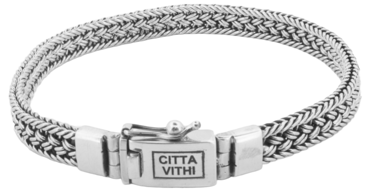 Zilveren ambachtelijke CITTA VITHI Buddha armband model 1