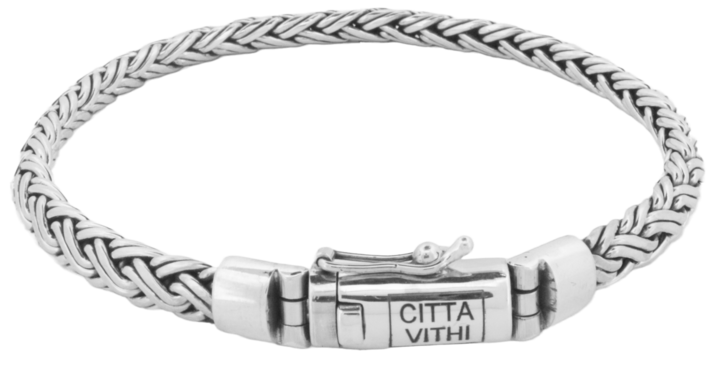 Zilveren ambachtelijke CITTA VITHI Buddha armband model 13