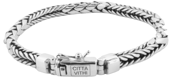 Zilveren ambachtelijke CITTA VITHI Buddha armband model 8