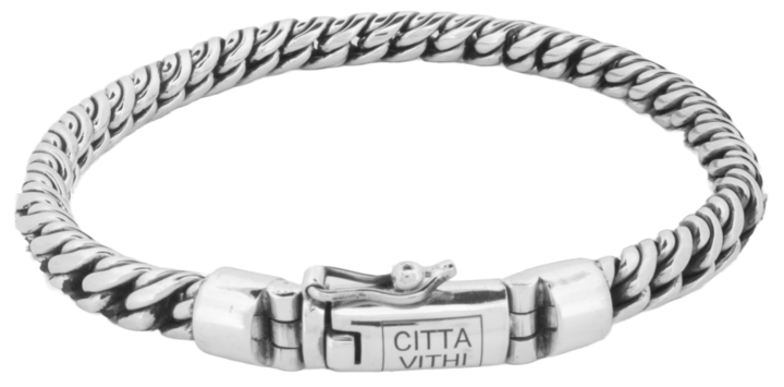 Zilveren ambachtelijke CITTA VITHI Buddha armband model 7