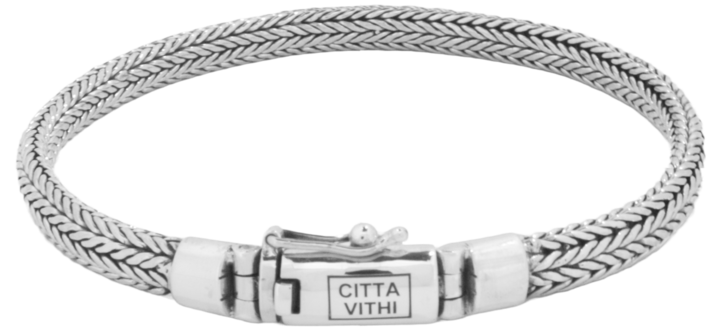 Zilveren ambachtelijke CITTA VITHI Buddha armband model 6