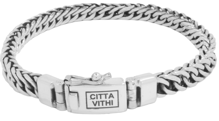 Zilveren ambachtelijke CITTA VITHI Buddha armband model 5