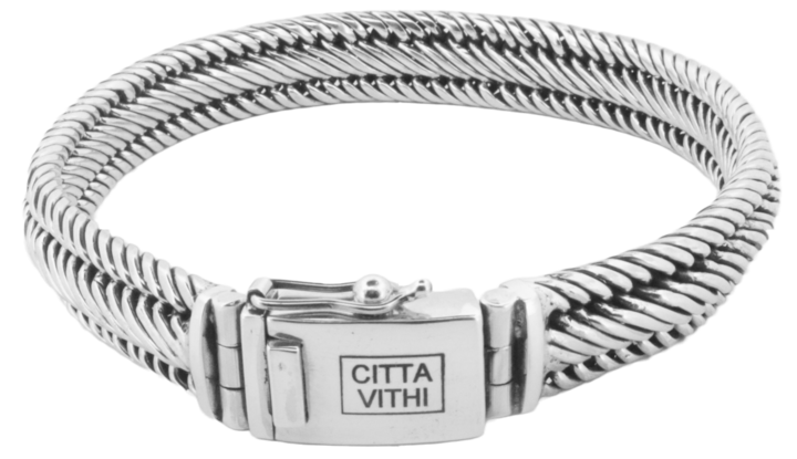 Zilveren ambachtelijke CITTA VITHI Buddha armband model 2