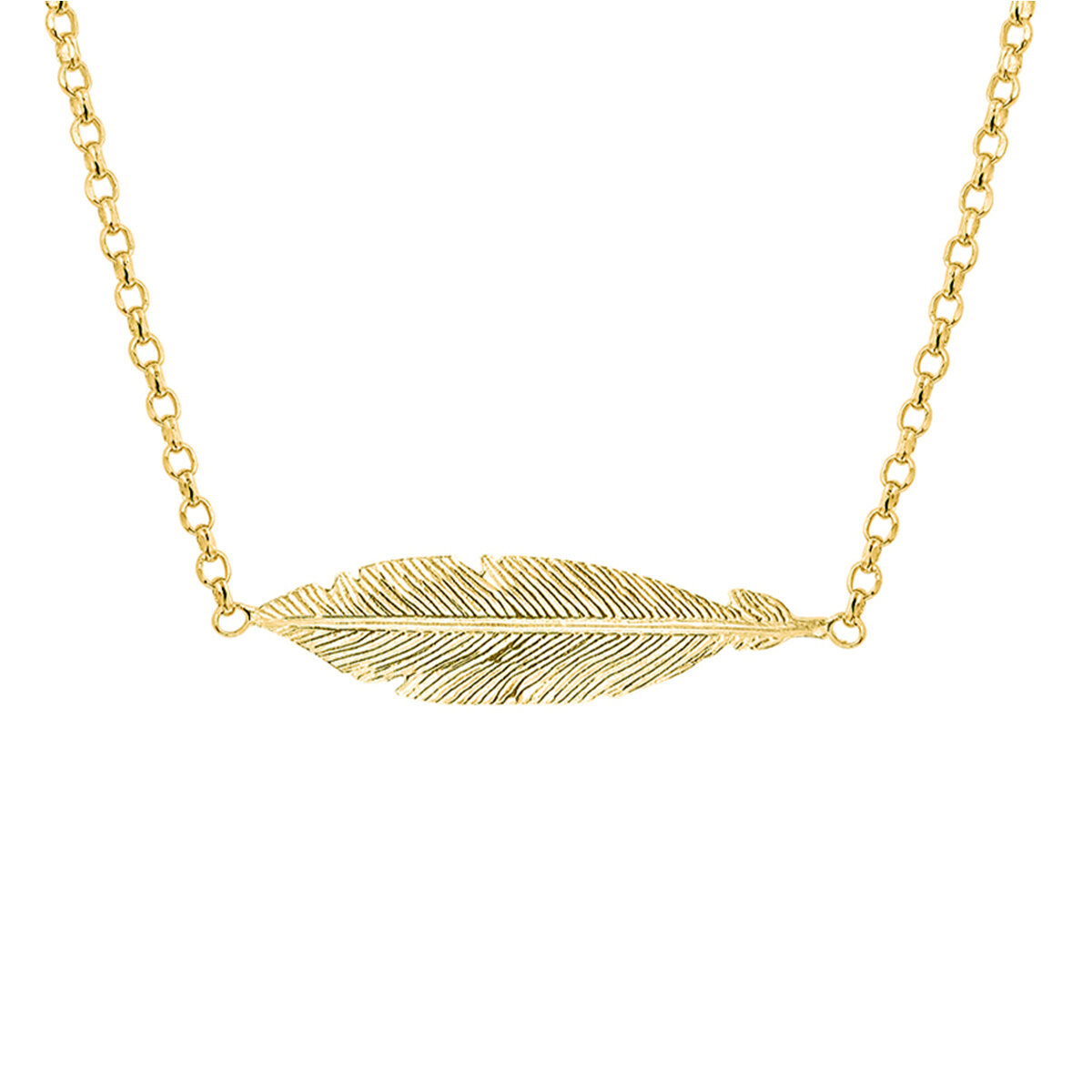 Halsketting veer gold plated model BO