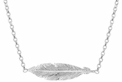 Halsketting 925 zilver veer model BF
