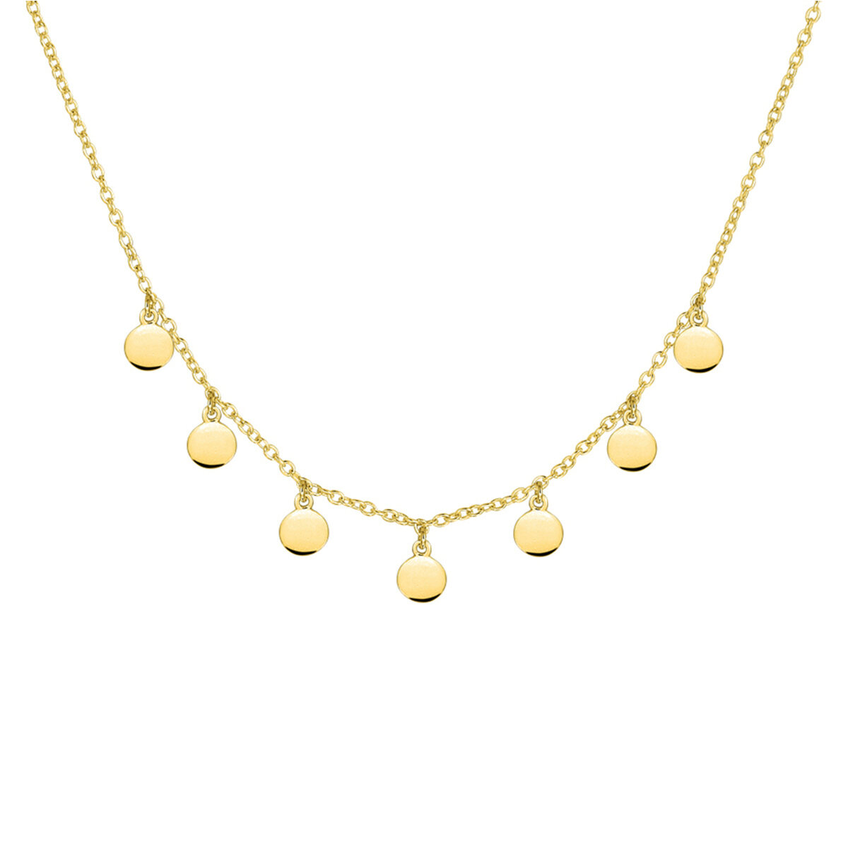 Halsketting rondjes gold plated model AB