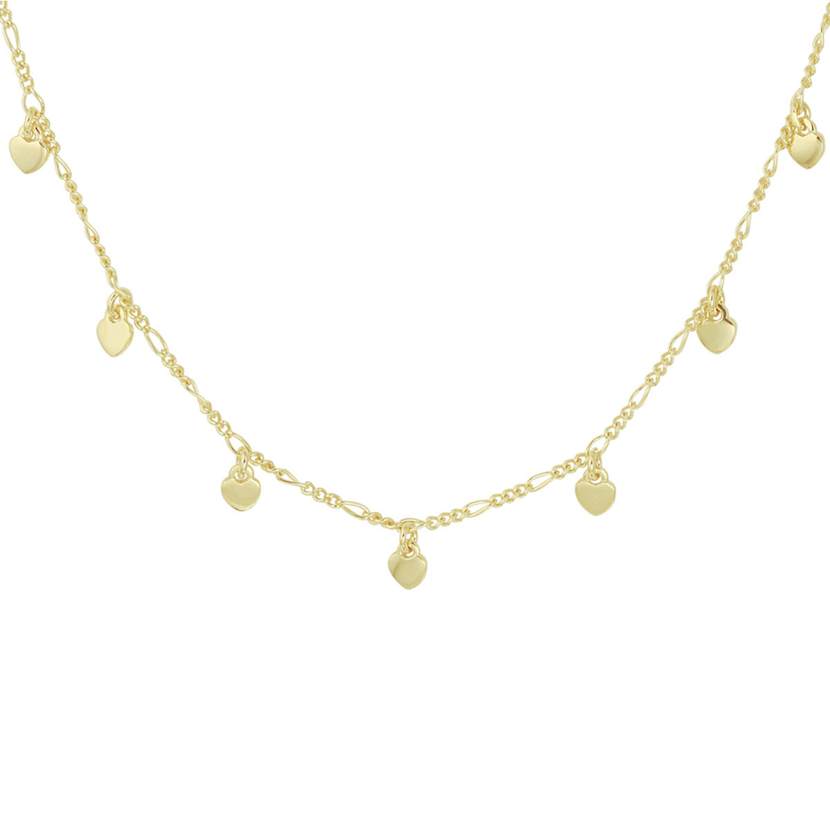 Halsketting hartjes gold plated model AC