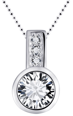 Halsketting 925 zilver staafje en zirkonia steen model CA