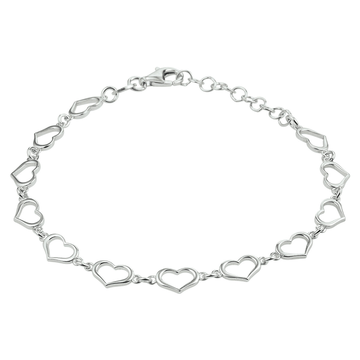 Halsketting 925 zilver hartjes model P