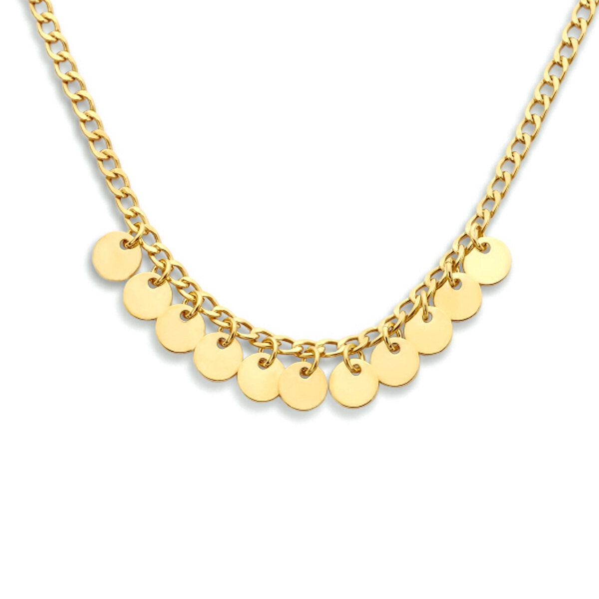 Halsketting gold plated rondjes model FC