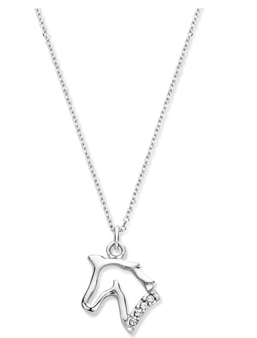 Kinder halsketting 925 zilver paard zirkonia model FZ
