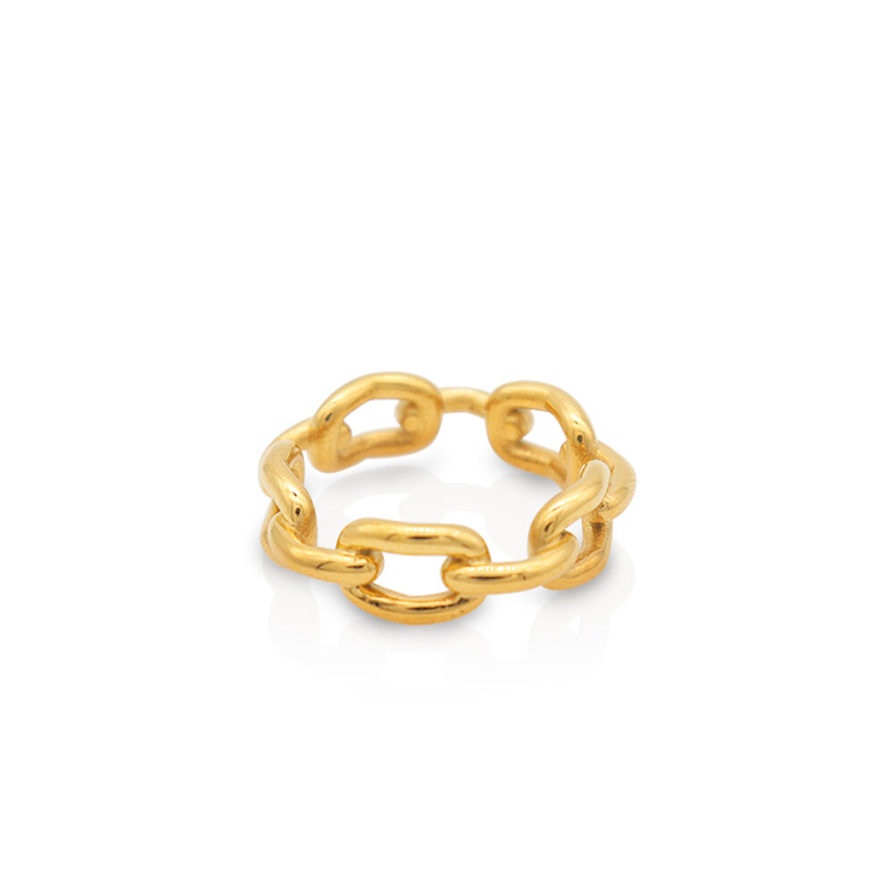 Schakelring gold plated model 246